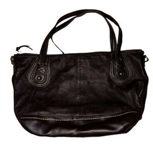 The Sak brown genuine leather medium size tote purse